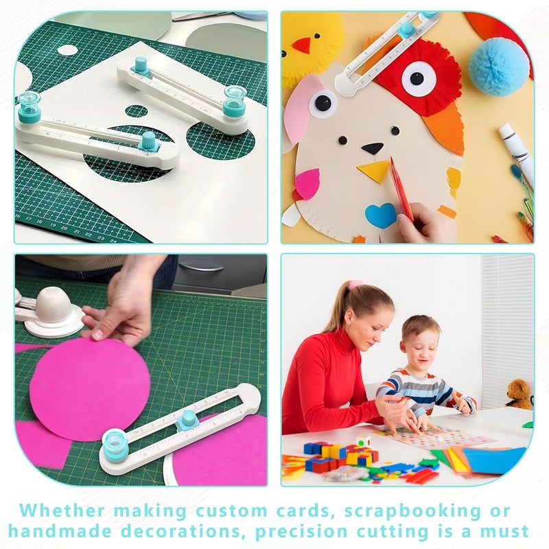 hinbkenla Circle Cutters For Crafts,Diy Circle Cutter,Circle Paper Cutter,Adjustable Any Size 2-20cm Come With Bottom Blade Guard, Easy Operation And Smooth Cutting - Image 5